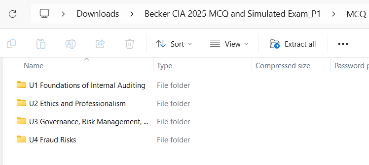 2025 Becker CIA MCQs & Simulated Exams (Part 1)
