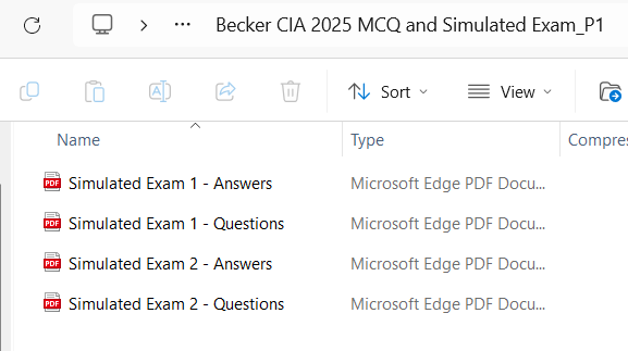 2025 Becker CIA MCQs & Simulated Exams (Part 1)