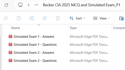 2025 Becker CIA MCQs & Simulated Exams (Part 1)