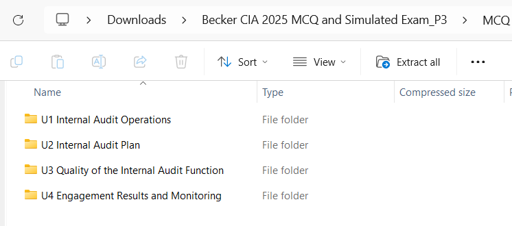 2025 Becker CIA MCQs & Simulated Exams (Part 3)