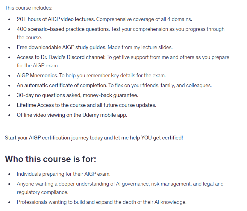 AI Governance Professional (AIGP) Certification Masterclass