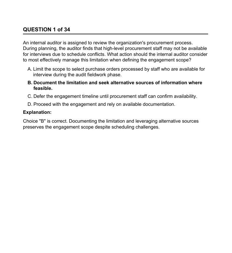 2025 Becker CIA MCQs & Simulated Exams (Part 2)